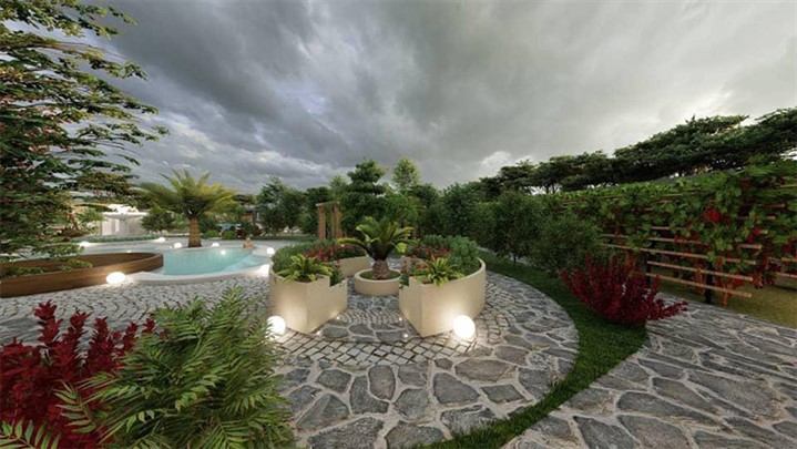 اصول محوطه سازی طراحی فضای سبز ویلا 