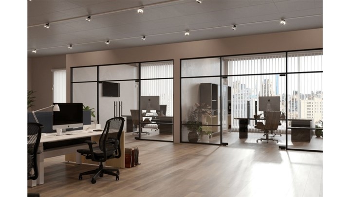 دکوراسیونی مدرن با پارتیشن اداری تتراگلس