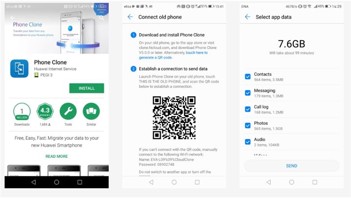 Huawei Phone Clone روشی ساده و سریع برای انتقال اطلاعات بین دو گوشی Huawei Phone Clone روشی ساده و سریع برای انتقال اطلاعات بین دو گوشی