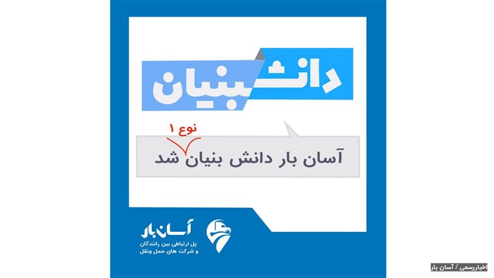 آسان بار موفق به کسب عنوان دانش بنیان نوع ۱ شد آسان بار موفق به کسب عنوان دانش بنیان نوع ۱ شد