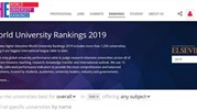رتبه بندی دانشگاه های ایران در تایمز  ۲۰۱۹