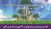 آغازدوردوم فروش اوراق گواهی سپرده سرمایه گذاری بانک ایران زمین بانرخ16درصد