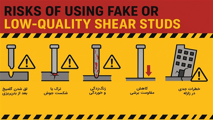 راهنمای تشخیص گلمیخ عرشه فولادی اصل از تقلبی