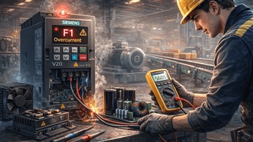 تعمیر درایو V20 زیمنس؛ راهنمای تخصصی عیب‌یابی و تصمیم‌گیری فنی