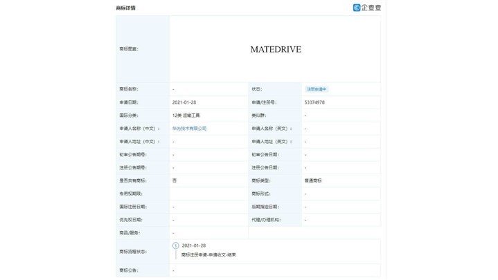 ثبت دو علامت تجاری در صنعت خودروسازی توسط هوآوی