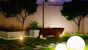 نورپردازی حرفهای فضای سبز مدرن با چراغ چمنی و چراغ حبابی نورپردازی حرفهای فضای سبز مدرن با چراغ چمنی و چراغ حبابی