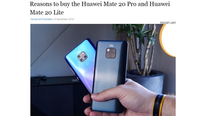 Huawei mate 20 pro همچنان در صدر اخبار رسانه های معتبر جهان